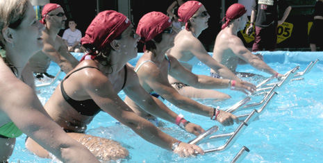 Aqua Cycling in a pool